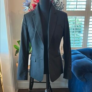 Black Tailored Sport Coat with Notched Lapels